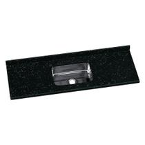 Pia De Cozinha Mármore Sintético 150x55cm Com Cuba Aço Inox Multimóveis CR20474 Preto