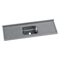 Pia De Cozinha Mármore Sintético 160x55cm Com Cuba Aço Inox Multimóveis CR20475 Cinza