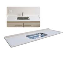 Pia De Cozinha Mármore Sintético Bege 1,20m Com Cuba Inox N1 Pia De Cozinha Mármore Sintético Bege 1,20m Com Cuba Inox N1