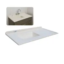 Pia de Cozinha Mármore Sintético Bege 55x100cm Cuba Fibra Pia de Cozinha Mármore Sintético Bege 55x100cm Cuba Fibra