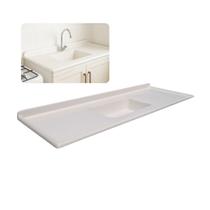 Pia de Cozinha Mármore Sintético Bege Cuba Fibra 55x120cm