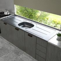 Pia de cozinha Plus 30 de 160x53 com Cuba Concreto Aerado Ghel Plus