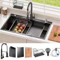 Pia de Cozinha ZenzGlan 76x46cm Aço Inoxidável Preto