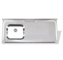 Pia de inox 1,20 x 0,53 lisa cuba deslocada para esquerda