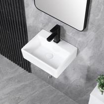 Pia de vaso KARAMAG Small 38x30cm para montagem em parede em cerâmica branca Pia de vaso KARAMAG Small 38x30cm para montagem em parede em cerâmica branca