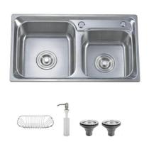 Pia Dupla de Cozinha Inox 68x39x20 Belcca Pcd201-01 Pia Dupla de Cozinha Inox 68x39x20 Belcca Pcd201-01