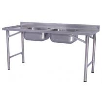 Pia Industrial Benfati Inox 304 190x70cm com 2 Cubas 672