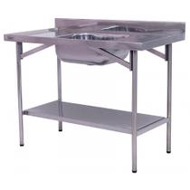 Pia Industrial Benfati Inox 430 150x60cm Paneleiro Liso com 1 Cuba 502CL