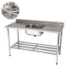 Pia Industrial Inox 120X70 Mesa Bancada Com Cuba Imeca Pia Industrial Inox 120X70 Mesa Bancada Com Cuba Imeca