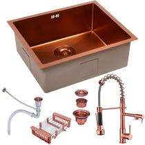 Pia Inox Cuba Gourmet Rose Nano Quadrada Cozinha Luxo 50x45