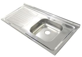 Pia Inox Fabrinox PSD1000D 100x52cm, cuba direita e furo para torneira