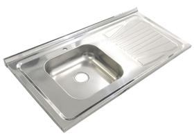 Pia Inox Fabrinox PSD1000E 100x52cm, cuba esquerda e furo para torneira