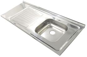 Pia Inox Fabrinox PSD1200D 120x52cm, cuba direita e furo para torneira