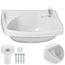 Pia Lavatório Banheiro 4,8L + Torneira Reforçada Branca