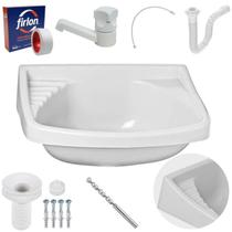 Pia Lavatório Banheiro 4,8L + Torneira + Sifão+Engate+Broca