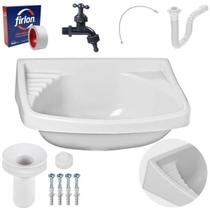 Pia Lavatório Banheiro 4,8L Torneira Válvula Sifão Engate