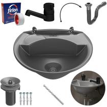 Pia Lavatório Banheiro 4L+ Sifão + Torneira + Engate + Broca