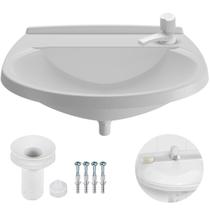 Pia Lavatório Banheiro 8L + Torneira Reforçada Branca Pia Lavatório Banheiro 8L + Torneira Reforçada Branca