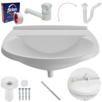 Pia Lavatório Banheiro 8L +Torneira + Sifão + Engate + Broca Pia Lavatório Banheiro 8L +Torneira + Sifão + Engate + Broca