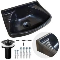 Pia Lavatório Banheiro Plástico 4,8L Preta Pia Lavatório Banheiro Plástico 4,8L Preta