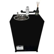 Pia Móvel Portátil Preta Com Nicho Para Consultório, Estética, Clínica, Médico, Empresa, Food Truck, Petshop, Aprovada Pela Vigilância Sanitária