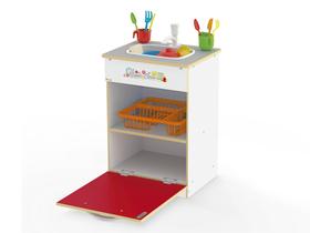 Pia Super Clean Vermelha Madeira MDF Brinquedo Junges