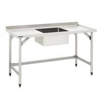 Pia Total Inox 304 1,80x0,60x0,90 com Cuba Central 50x40x25 Fritomaq