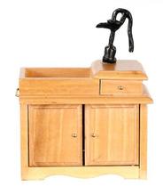 Pia úmida vitoriana Dolls House Light Oak, escala 1:12