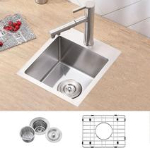 Pia VC CUCINE 38x38cm em aço inoxidável Topmount 23cm Pia VC CUCINE 38x38cm em aço inoxidável Topmount 23cm