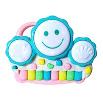 Pianinho Bebe Brinquedo Infantil Educativo Piano Musical Baby Tambor Azul