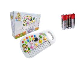 Pianinho Teclado Musical Infantil Som Luz Animais Com Pilha Pianinho Teclado Musical Infantil Som Luz Animais Com Pilha
