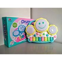 Piano Bebê Drum Infantil Musical Luminoso Sonoro Teclado. - Dm Toys