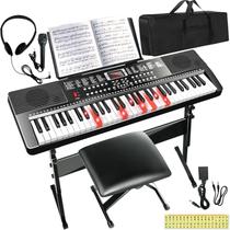 Piano de Teclado Elétrico AQNIEGEP 61 Teclas para Iniciantes - com Acessórios