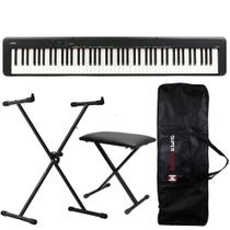 Piano Digital Casio CDP-S160 Preto + Suporte em X + Banqueta + Capa Piano Digital Casio CDP-S160 Preto + Suporte em X + Banqueta + Capa