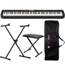 Piano Digital Casio CDP-S360 Preto + Suporte em X + Banqueta + Capa Piano Digital Casio CDP-S360 Preto + Suporte em X + Banqueta + Capa