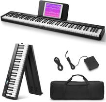 Piano digital Eastar EP-10 de 88 teclas dobrável com Bluetooth