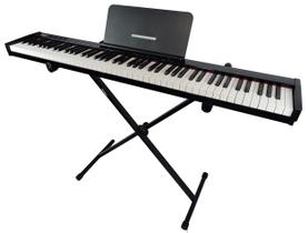 Piano Digital Eletrônico 88 Teclas Arranjador Konix PH88S Midi Bateria Recarregável Suporte Pedestal