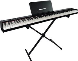 Piano Digital Eletrônico 88 Teclas Arranjador Konix PH88S MIDI com Bateria Recarregável e Suporte Pedestal Piano Digital Eletrônico 88 Teclas Arranjador Konix PH88S MIDI com Bateria Recarregável e Suporte Pedestal