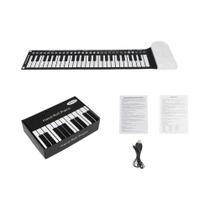 Piano Elétrico Portátil 49 Teclas - Dobrável, Recarregável e Colorido