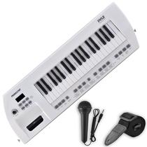 Piano elétrico Pyle PKBRD37WT de 37 teclas com alto-falantes e microfone Piano elétrico Pyle PKBRD37WT de 37 teclas com alto-falantes e microfone