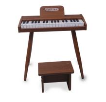 Piano eletrico turbo infantil 37 teclas madeira