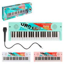 Piano Eletrônico 49 Teclas Musical Infantil Com Microfone Usb Sons Integrados Ritmos E Demonstrações