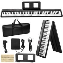 Piano Eletrônico Dobrável Buinblu Teclado Digital de 88 Teclas