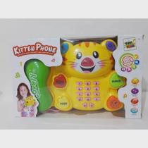 Piano Gato Telefone Musical Infantil Teclado Baby Com Luz