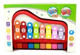 Piano Infantil De 8 Tons Cor Vermelho J24566