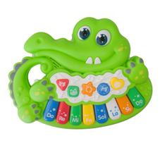 Piano infantil jacare a pilha som/luz mtk011a 626291b9-ty cor:verde Piano infantil jacare a pilha som/luz mtk011a 626291b9-ty cor:verde