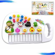 Piano Infantil Musical Educativo Som De Animais Fazenda (Branco) - toys