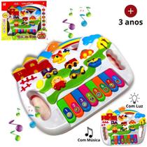 Piano Infantil Musical Teclado Bebê Com Som Luz Brinquedo - Csimports