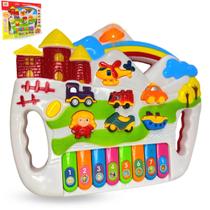 Piano Infantil Musical Teclado Bebê Com Som Luz Brinquedo