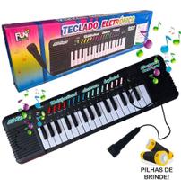 Piano Infantil Teclado Com Microfone Instrumento Musical - Shopbr